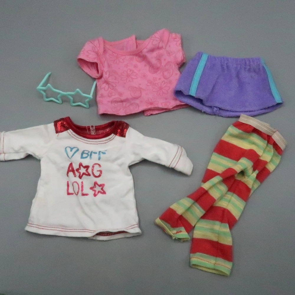 American Girl Doll Best Friends Forever Shirt glasses Pants skirt lot Toy clothe